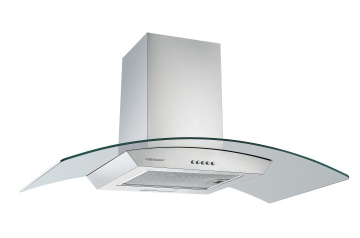 clear glass curved cookology cooker hood
