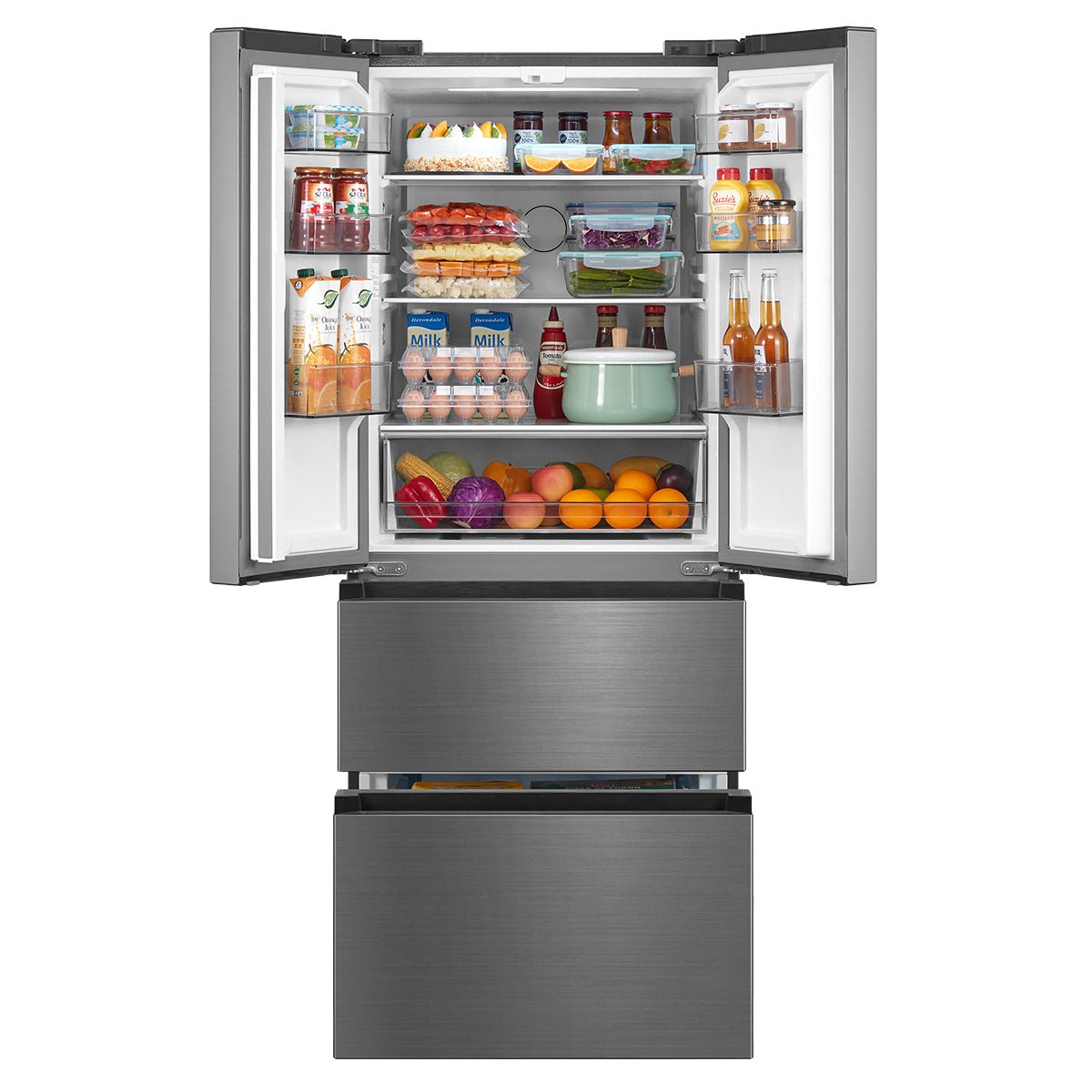 391L Inox French Door Frost Free Fridge Freezer | Cookology