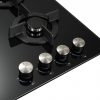 close up view of GGH606BK gas on glass hob