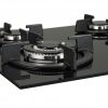 side view of GGH606BK gas on glass hob