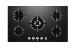 top view of GGH906BK gas on glass hob