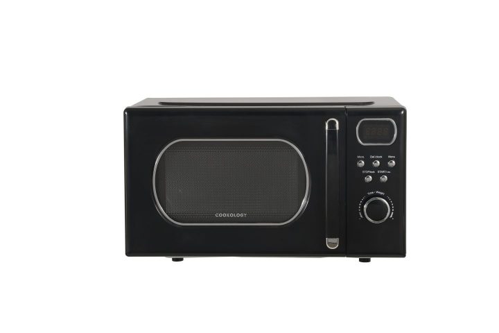 black retro microwave front view