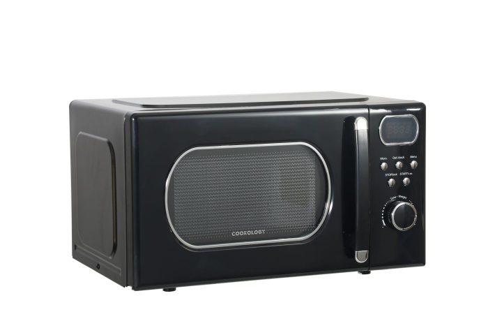 black retro microwave front view