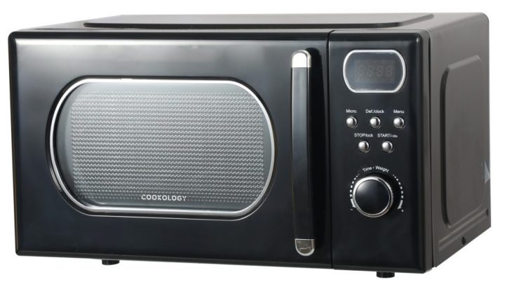 black retro microwave