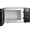 black retro microwave with open door