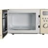 cream retro microwave front view with door open