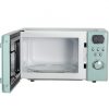mint green retro microwave front view with door open