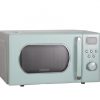 mint green retro microwave front view