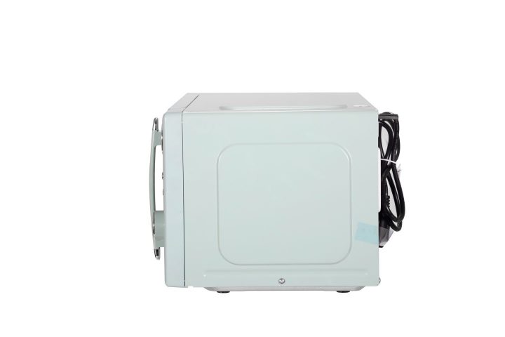 mint green retro microwave side view