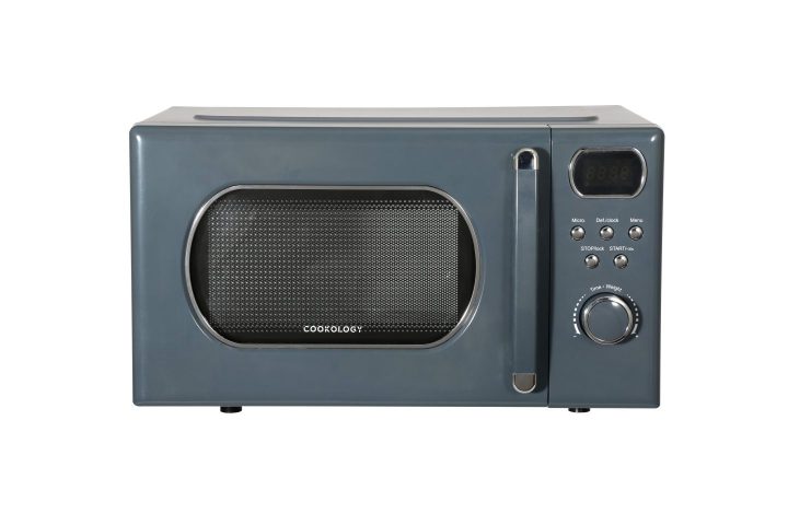 grey retro microwave front view