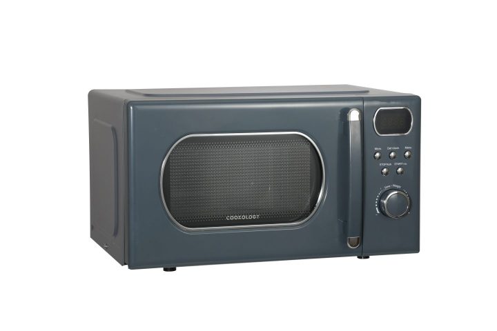 grey retro microwave front view