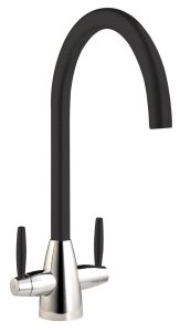 Dual Lever Kitchen Mixer Tap - Black/Chrome