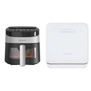 4.2L Black Digital Air Fryer & Compact 2-Place White Tabletop Dishwasher