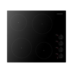 60cm 4 Zone Built-In Ceramic Hob - Black Glass