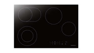 77cm 4 Zone Built-In Ceramic Hob - Black Glass