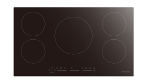 90cm 5 Zone Built-In Induction Hob - Black Glass