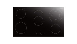 90cm 5 Zone Built-In Ceramic Hob - Black Glass