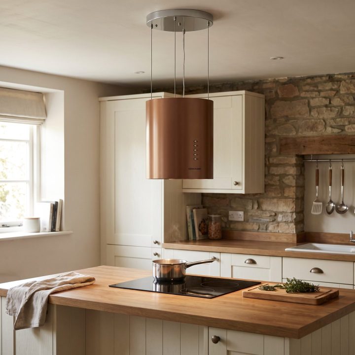 35cm Ceiling Mounted Cooker Hood A++ Energy Rated - Copper - Everyday use and access
