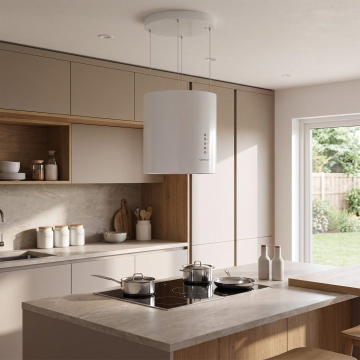 35cm Ceiling Mounted Cooker Hood A++ Energy Rated - White - Product hero