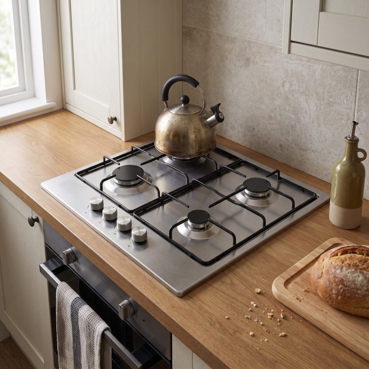 60cm Built-In Gas Hob 4 Burner - Stainless Steel - Everyday use and access
