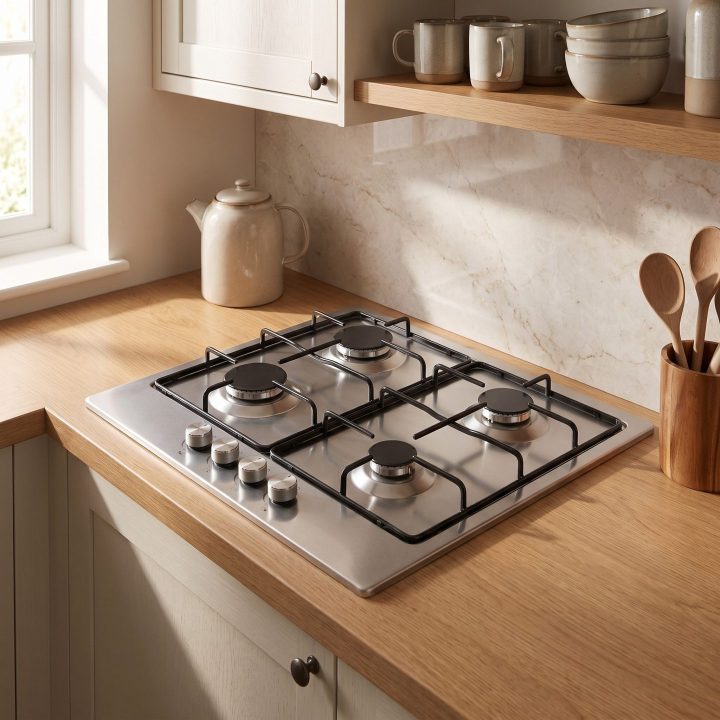 60cm Built-In Gas Hob 4 Burner - Stainless Steel - Product hero