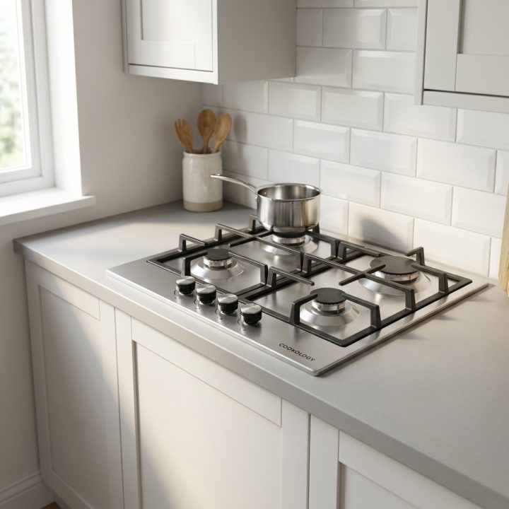 60cm Built-In Gas Hob 4 Burner with LPG Conversion - Stainless Steel - 12cf87bef4d640bf49dbcedfa0c3444974f4ad4bdb233118f9eda754fb0ccd36