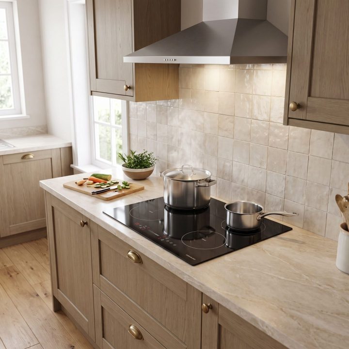 60cm Built-In Induction Hob 4 Zone - Black - Everyday use and access