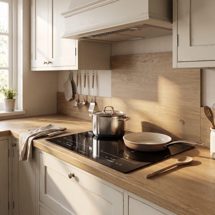60cm Built-In Induction Hob 4 Zone - Black - Everyday use and access