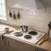 60cm Built-In Solid Plate Hob 4 Zone - White - Verified design detail