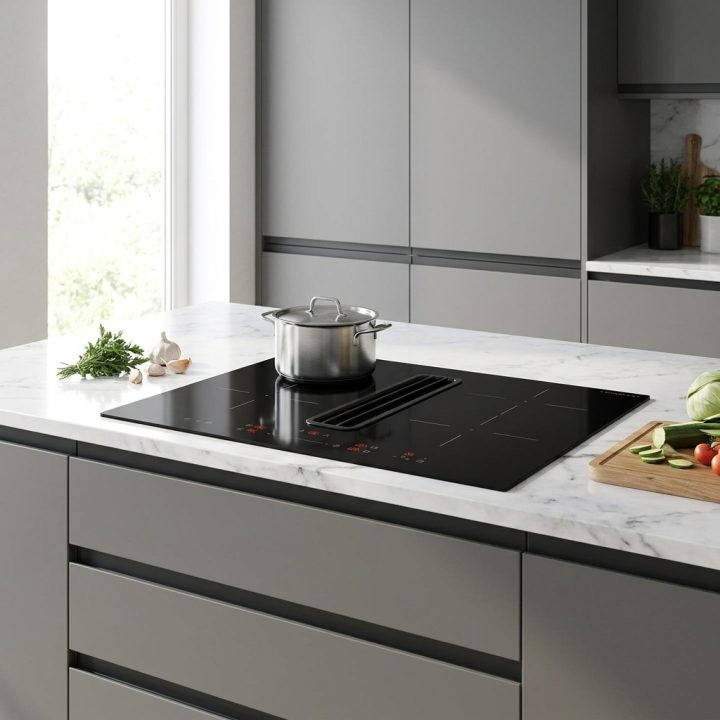 60cm Downdraft Vented 4 Zone Induction Hob A Energy Rated - Black - b20390654edb9e9dfe2d62cc264b26a803227cc06158cad3abf1f1aa71e254b6
