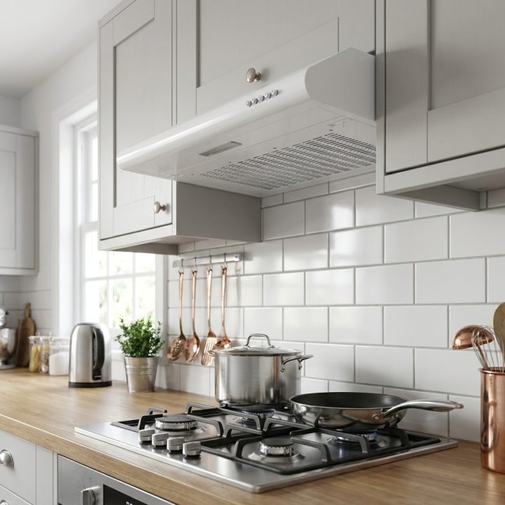 60cm Visor Cooker Hood - White - 17fd803122dc3e6fdedf32d159556da1a088fc58fe470dc003c1853733762769