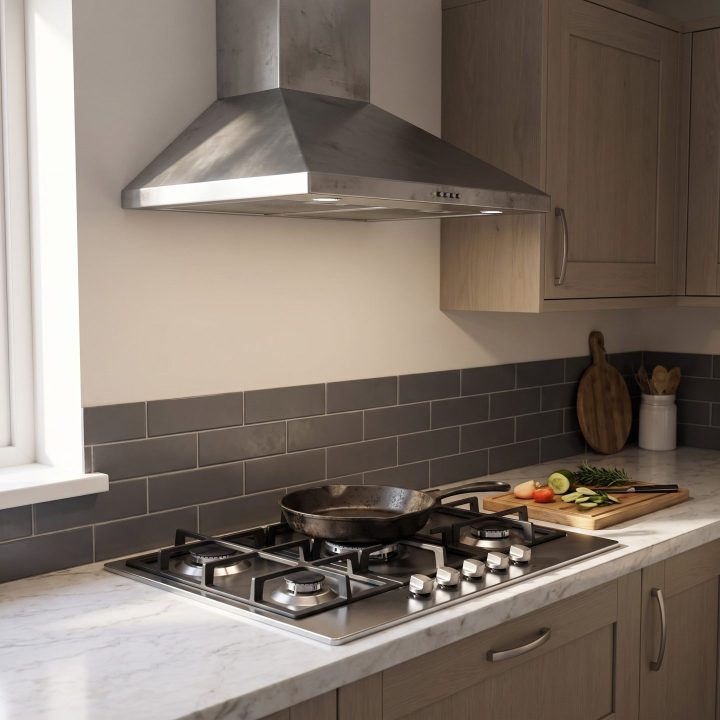 70cm Built-In 5 Burner Gas Hob with Wok Burner - Stainless Steel - Verified design detail