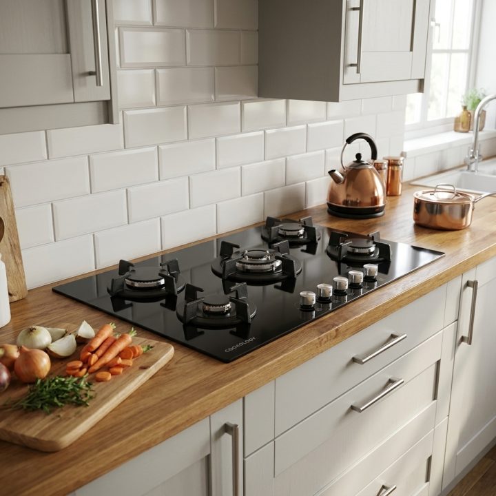 90cm Built-In Gas Hob 5 Burner - Black Glass - 5404b1080b04d284531c286b6f2e9dae3a4aa754d12d3e0a509319944b60dbe3