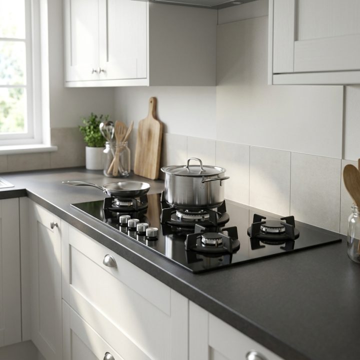 90cm Built-In Gas Hob 5 Burner - Black Glass - 8c4ef31ec9217f3e4ad4d1e8be638274238e11dcc5f35220cd14a6d1133f68e9