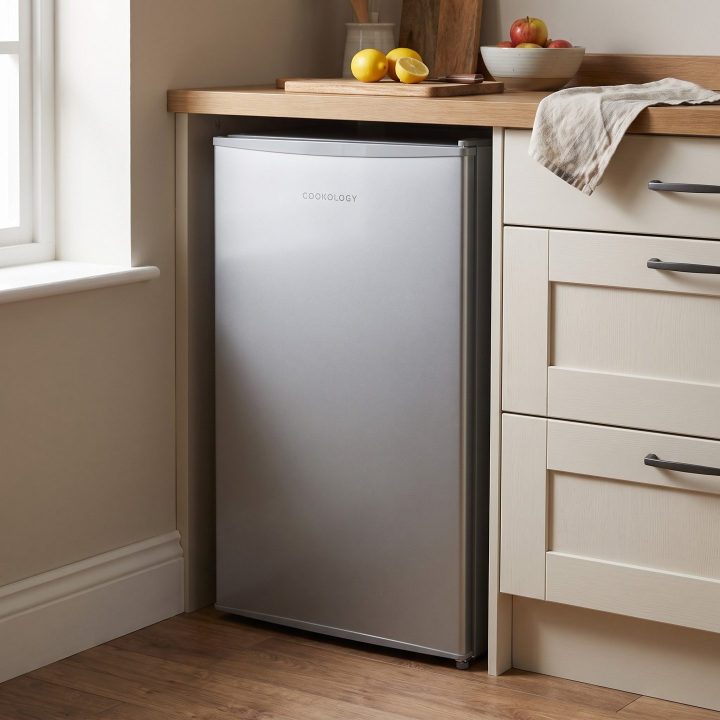 93L Freestanding Under Counter Fridge with Ice Box - Silver - Everyday use and access