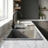 Arezzo 1.5 Bowl Granite Composite Sink with Drainer - Grey - 5eaef3193c45ea04e02cb1c51310494e097113f4de14cce616fc256e14ee308e