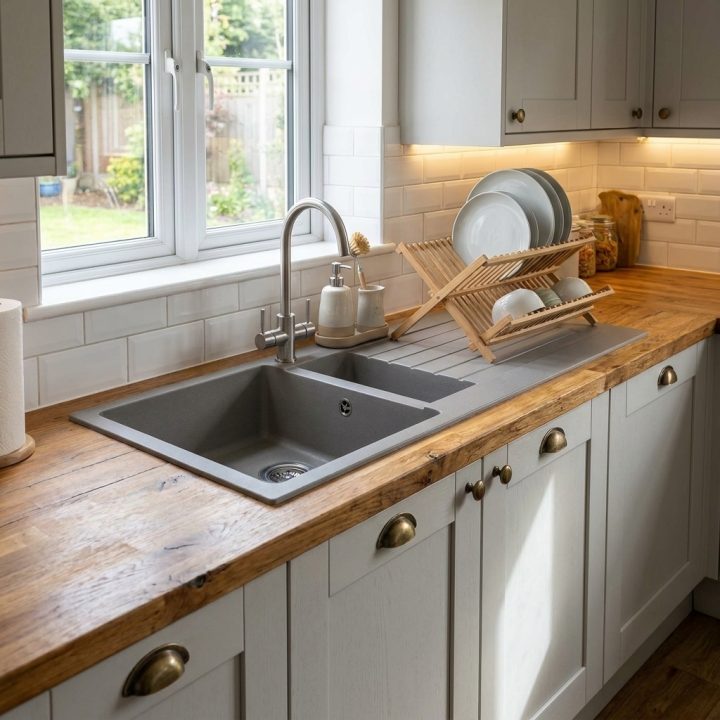Arezzo 1.5 Bowl Granite Composite Sink with Drainer - Grey - e7567f4b28ee0506e80ddfcb717ac00f60bdd76cd396e3d6f388de426b92fbce