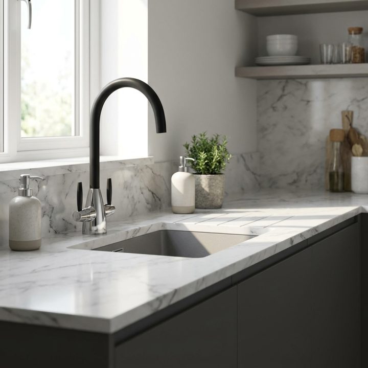 Dual Lever Kitchen Mixer Tap - Black/Chrome - c073061f706cdc5224f95398098444cd2d73fe056981db86464e76dab3375302