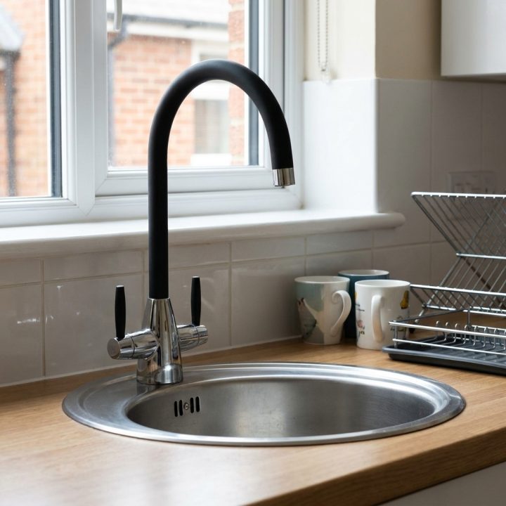 Dual Lever Kitchen Mixer Tap - Black/Chrome - 7fb7fcab00b8697ff2a8cc17a2957dbf1ab57a02614f2ba7d7cec15f06604eb0
