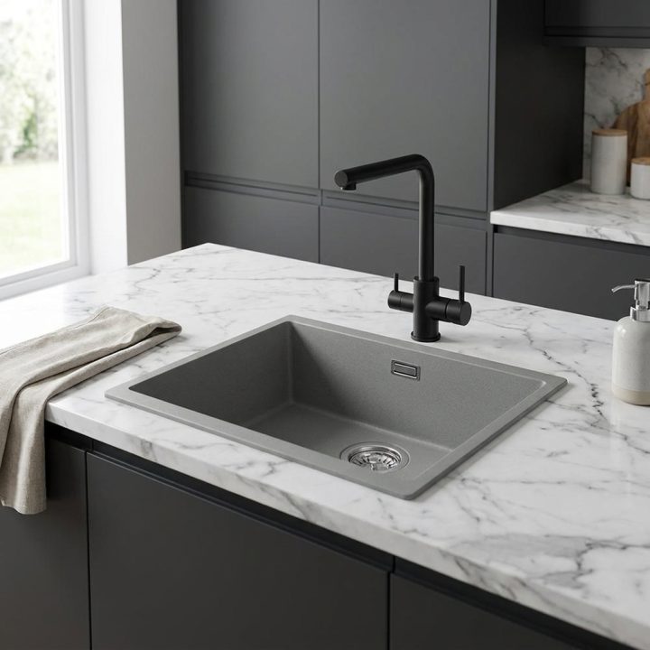 Firenze Grey Granite Composite Kitchen Sink - 8ec0d03207395263a147acd220b023edfee8781ce3f262d66224dbf6804fd186
