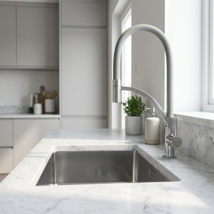 Giglio Brushed Graphite Pull Out Kitchen Tap - 4939b6c4e9ea67be898ff76c91788410e1dc36d43a80f5459e40a1730c239e9d