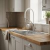 Giglio Brushed White Pull Out Kitchen Tap - 4796abd6a9b5f3230cd6c0f2e5e14b8e4be58c017366d803dd0600d72225d251