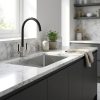 Livorno Brushed Black Twin Lever Kitchen Tap - 10741eae0526e075616169a68b56c5d2d3afbe2f74046bdc21a95cdce59f4b9d