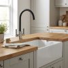 Livorno Brushed Black Twin Lever Kitchen Tap - d3e5d110fdce35fc52c1f8a51fbbd3373bd4fc130787814351ab77683e4a7f8f