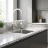 Livorno Brushed White Twin Lever Kitchen Tap - cdca87d2c55d7bd6dd4a276786da0f836e49651579f3c060e4da2422fb22efe4