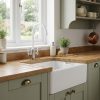 Livorno Brushed White Twin Lever Kitchen Tap - d8cee347189f70d9af54a87e12476ba2d0485855ba0a93e86f265a6632972a16