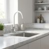 Livorno Chrome White Twin Lever Kitchen Tap - c12417321d101232475cf51aadd85d2874222b73c557f577edd043b4106c936a