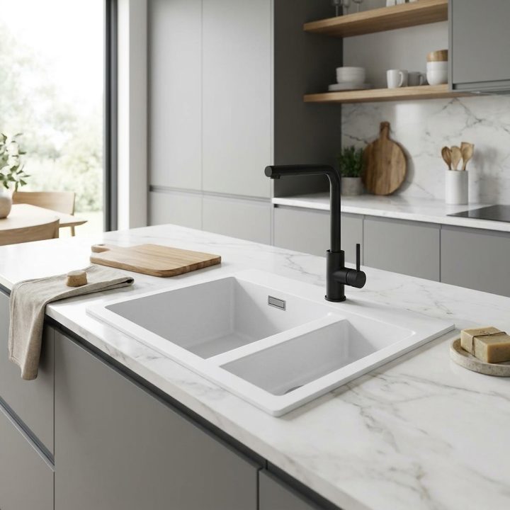 Lucca White Granite Composite 1.5 Bowl Kitchen Sink - 0dc369c8843ec3bbf5db226ea2fecd2da1df788f8f5db040e26f5a828e128b15