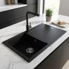 Pisa Black Granite Composite Kitchen Sink & Drainer - d6c1336d069218ab6878963a96bf084257cec5acc58324e75e302a1672ca5925