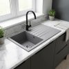 Pisa Grey Granite Composite Kitchen Sink & Drainer - 482629009f81bb5f683223bae10f20b2abd955c2ad507adc7d1fc9b1690f37ec